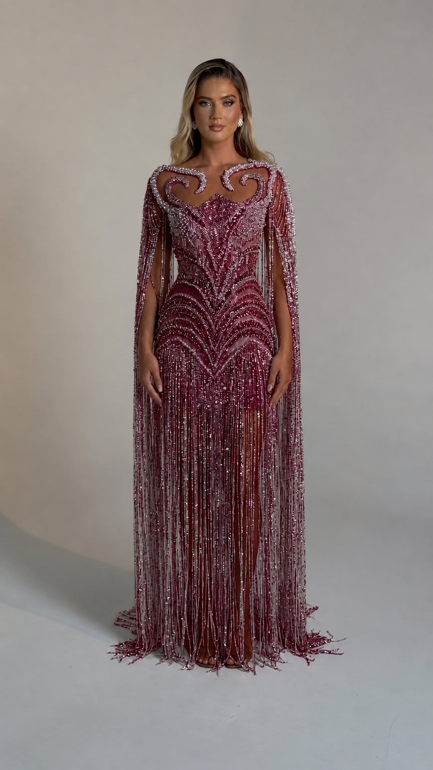 Front view of the burgundy color variant